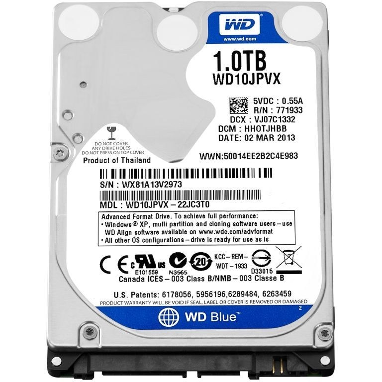 هارد لپتاپی استوک وسترن دیجیتال WD Blue 1TB