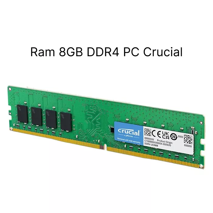 رم استوک 8 گیگ DDR4 Crucial کامپیوتری با فرکانس های 2133-2400-2666-3200